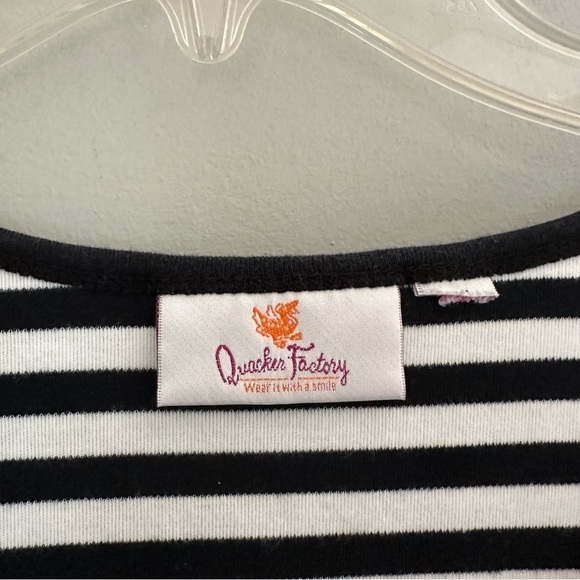 Quacker Factory Black and White Stripe shirt with red sequined lobster - Picture 4 of 4
